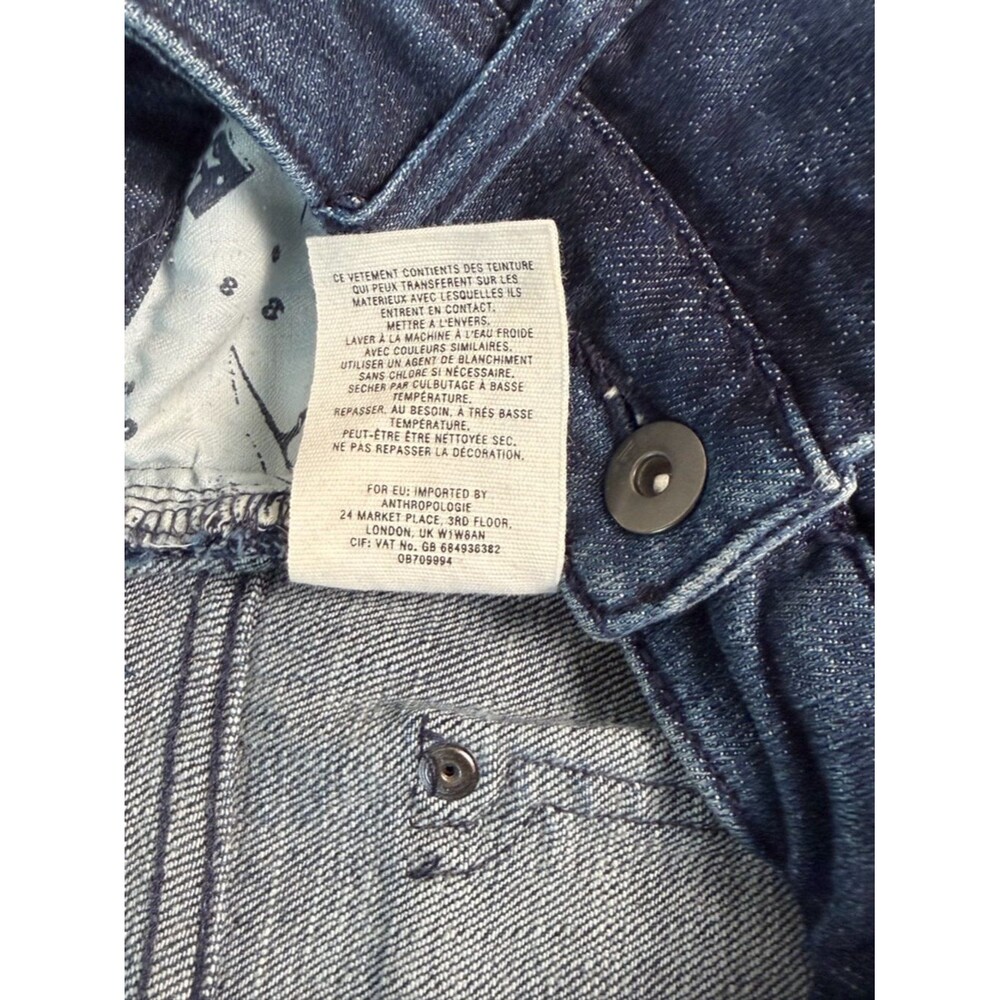 Anthropologie Pilcro Sequin Floral Embroidered Slim Boyfriend Jeans 28 Crop - Picture 12 of 16